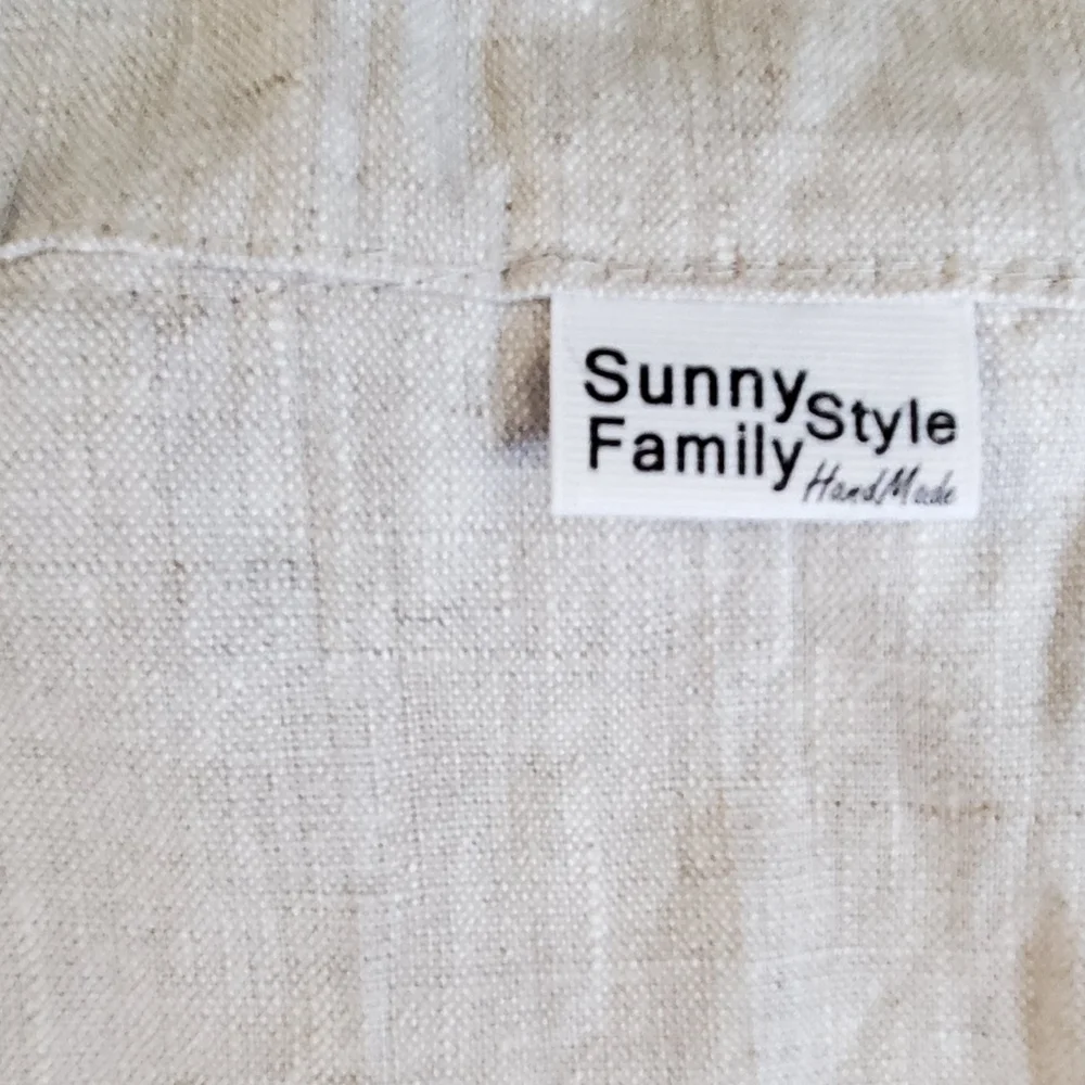 Sunny Family Style Tan Ruffled Flax Curtain.